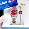 Set đồng hồ nữ Amica chính hãng màu demi vàng hồng mặt đỏ size 32mm - Đồng hồ Amica A059