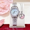 Đồng Hồ Nữ Roberto Era Dây Thép Silver Mặt Xà Cừ Trắng Viền Đá Size 28mm Roberto Era RE120
