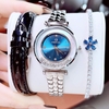 Set đồng hồ nữ chính hãng Roberto Era RE0847 dây da xanh dương vỏ silver size 32mm, kèm bộ dây kim loại và phụ kiện