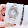 Set đồng hồ nữ chính hãng Roberto Era RE8344 dây da lụa đen size 32mm mặt đính đá - Kèm dây kim loại và phụ kiện