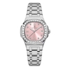 Đồng Hồ Nữ Carnival 8160L2-VT-H Dây Thép Silver Mặt Hồng Viền Đá Size 34mm Sapphire