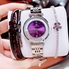Set đồng hồ nữ chính hãng Roberto Era RE0848 dây da tím vỏ silver size 32mm, kèm bộ dây kim loại và phụ kiện