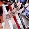 Set đồng hồ nữ chính hãng Roberto Era RE0224 dây da đỏ mận mặt số la mã, vỏ vàng hồng size 36mm