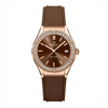 Đồng Hồ Nữ Carnival 8168L2 Dây Cao Su Nâu Đính Đá Rose Size 34mm Quartz 8168L2-VH-DCS-N