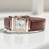 Đồng hồ nữ chính hãng Roberto Era RE1601 dây da nâu mặt trắng vuông size 20x30mm vỏ rose gold