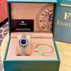 Đồng Hồ Nữ Franklin FL5488 Dây Thép Vàng Hồng Mặt Xà Cừ Đen Size 32mm Mặt Xoay 360 Độ