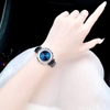 Đồng hồ nữ chính hãng Roberto Era RE0847dây da xanh dương đậm mặt đá chảy size 32mm vỏ silver