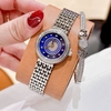 Đồng Hồ Nữ Franklin FL5688 Chính Hãng Dây Thép Silver Mặt Xanh Size 29mm Viền Đá Tặng Kèm Lắc Tay