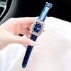 Đồng hồ Rivero nữ chính hãng, đồng hồ Rivero R9007 dây da xanh dương vỏ silver size 34mm