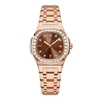 Đồng Hồ Nữ Carnival 8160L2-VH-N Vàng Hồng Mặt Nâu Viền Đá Size 34mm Sapphire