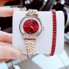 Set đồng hồ nữ chính hãng Roberto Era RE0848 dây da đỏ vỏ rose size 32mm, kèm bộ dây kim loại và phụ kiện