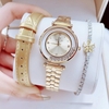 Set đồng hồ nữ chính hãng Roberto Era RE084 dây da vàng size 32mm, kèm bộ dây kim loại và phụ kiện