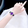 Đồng hồ nữ chính hãng Roberto Era RE0849 dây da tím mặt đá chảy size 32mm vỏ silver