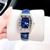 Đồng hồ Rivero nữ chính hãng, đồng hồ Rivero R9007 dây da xanh dương vỏ silver size 34mm