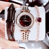 Set đồng hồ nữ chính hãng Roberto Era RE0849 dây da nâu vỏ rose size 32mm, kèm bộ dây kim loại và phụ kiện