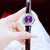Đồng hồ nữ chính hãng Roberto Era RE0849 dây da tím mặt đá chảy size 32mm vỏ silver