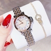 Set đồng hồ nữ chính hãng Roberto Era RE2024 dây kim demi rose mặt xà cừ hồng size 30mm
