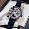Đồng Hồ Nam Hanboro Automatic Dây Da Xanh Đậm Vỏ Silver Mặt Rồng Size 44mm HBR1018