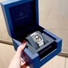 Đồng Hồ Nữ Hanboro Mặt Cười Dây Cao Su Trắng Chính Hãng Đính Đá Silver Mặt Size 36mm Quartz