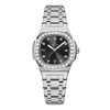 Đồng Hồ Nữ Carnival 8160L2-VT-D Dây Thép Silver Mặt Đen Viền Đá Size 34mm Sapphire