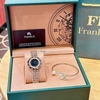 Đồng Hồ Nữ Franklin FL5488 Dây Thép Vàng Hồng Mặt Xà Cừ Đen Size 32mm Mặt Xoay 360 Độ