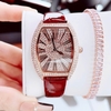 Set đồng hồ nữ chính hãng Roberto Era RE0224 dây da đỏ mận mặt số la mã, vỏ vàng hồng size 36mm