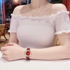 Đồng hồ nữ chính hãng Roberto Era RE8492 dây da đỏ mặt đá chảy size 32mm vỏ rose