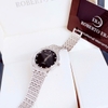 Đồng hồ nữ chính hãng Roberto Era RE2903 màu bạc mặt đen viền đá size 28mm