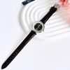 Đồng hồ nữ chính hãng Roberto Era RE0840 dây da đen mặt đá chảy size 32mm vỏ silver