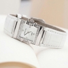 Đồng hồ nữ chính hãng Roberto Era RE1601W dây da trắng mặt vuông size 20x30mm vỏ silver
