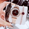 Set đồng hồ nữ chính hãng Roberto Era RE0849 dây da nâu vỏ rose size 32mm, kèm bộ dây kim loại và phụ kiện