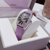 Đồng Hồ Nữ Rivero Dây Da Tím Mặt Oval Đính Đá Size 32mm Quartz Japan Chính Hãng