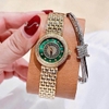 Đồng Hồ Nữ Franklin FL5688 Chính Hãng Dây Thép Vàng Gold Mặt Xanh Lá Size 29mm Viền Đá Tặng Kèm Lắc Tay