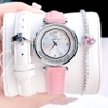 Set đồng hồ nữ chính hãng Roberto Era RE0841 dây da trắng vỏ silver size 32mm, kèm bộ dây da hồng và phụ kiện
