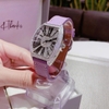 Đồng Hồ Nữ Rivero Dây Da Tím Mặt Oval Đính Đá Size 32mm Quartz Japan Chính Hãng