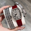 Set Đồng Hồ Nữ Roberto Era Chính Hãng Dây Thép Silver Đính Đá Tặng Kèm Dây Da Đỏ Size 32x36mm Quartz