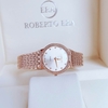 Đồng hồ nữ chính hãng Roberto Era RE2902 màu vàng hồng mặt trắng viền đá size 28mm