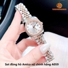 Set đồng hồ nữ Amica chính hãng demi vàng hồng mặt trắng size 32mm - Đồng hồ Amica A059