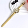 Đồng hồ nữ chính hãng Roberto Era RE084 dây da vàng mặt đá chảy size 32mm vỏ vàng gold