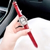 Đồng hồ Rivero nữ chính hãng, đồng hồ Rivero R9007 dây da đỏ vỏ silver size 34mm