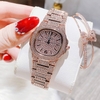 Set đồng hồ Franklin nữ chính hãng màu vàng hồng - Đồng hồ đính đá size 32mm FL6122