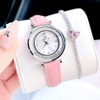 Set đồng hồ nữ chính hãng Roberto Era RE0841 dây da trắng vỏ silver size 32mm, kèm bộ dây da hồng và phụ kiện
