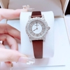 Đồng hồ nữ chính hãng Roberto Era RE8340 dây da lụa màu nâu đất, mặt đồng hồ đính đá size 32mm