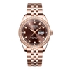 Đồng Hồ Nam Carnival 8131G2-VH-N Automatic Dây Thép Vàng Hồng Mặt Nâu Size 40mm