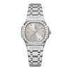 Đồng Hồ Nữ Carnival 8160L2-VT-TX Dây Thép Silver Mặt Xám Viền Đá Size 34mm Sapphire