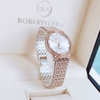 Đồng hồ nữ chính hãng Roberto Era RE2900 màu demi vàng hồng mặt trắng viền đá size 28mm