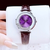 Đồng hồ nữ chính hãng Roberto Era RE0849 dây da tím mặt đá chảy size 32mm vỏ silver