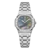 Đồng Hồ Nữ Carnival 8160L2-VT-DK Dây Thép Silver Mặt Xà Cừ Xám Viền Đá Size 34mm Sapphire