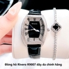 Đồng hồ Rivero nữ chính hãng, đồng hồ Rivero R9007 dây da đen vỏ silver size 34mm