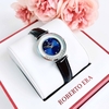 Đồng hồ nữ chính hãng Roberto Era RE0847dây da xanh dương đậm mặt đá chảy size 32mm vỏ silver
